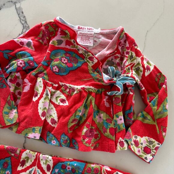 Baby Nay Red Floral 2-Piece Outfit - Made in USA 6 months - Picture 2 of 5